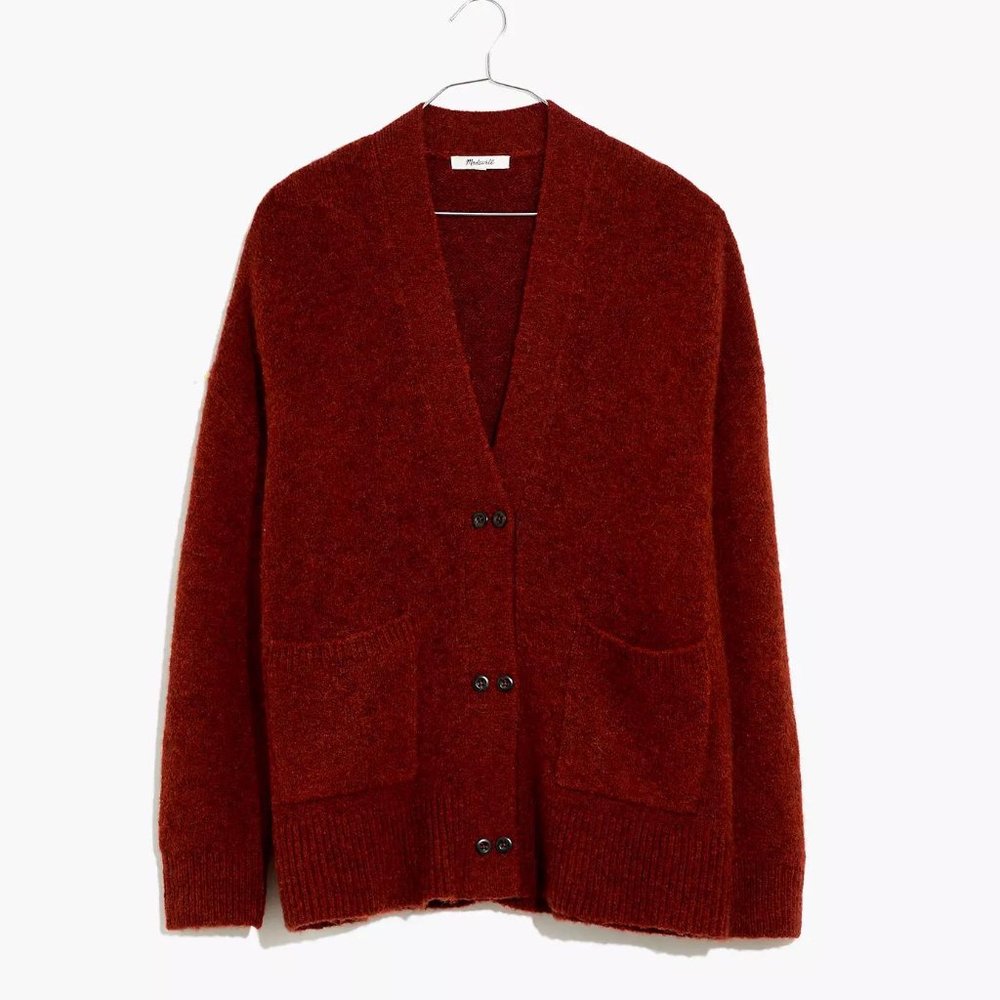 NWT Madewell Allston Double Button Cardigan Sweater in Cranberry Size Small